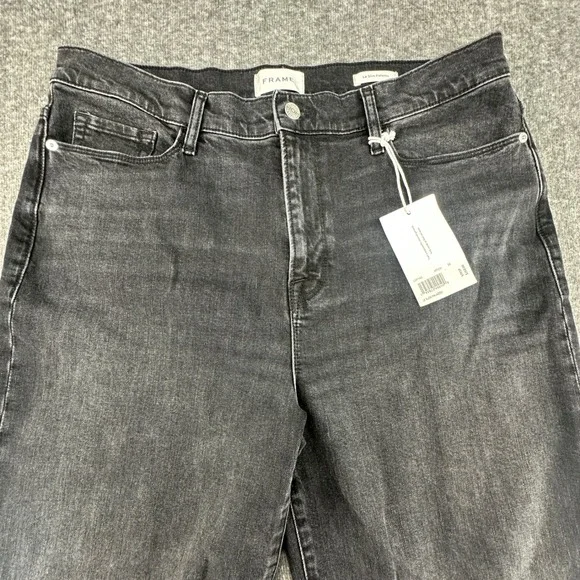 FRAME Le Slim Palazzo High Rise Wide Leg Jeans Black Wash Size 32 NWT - Picture 7 of 9